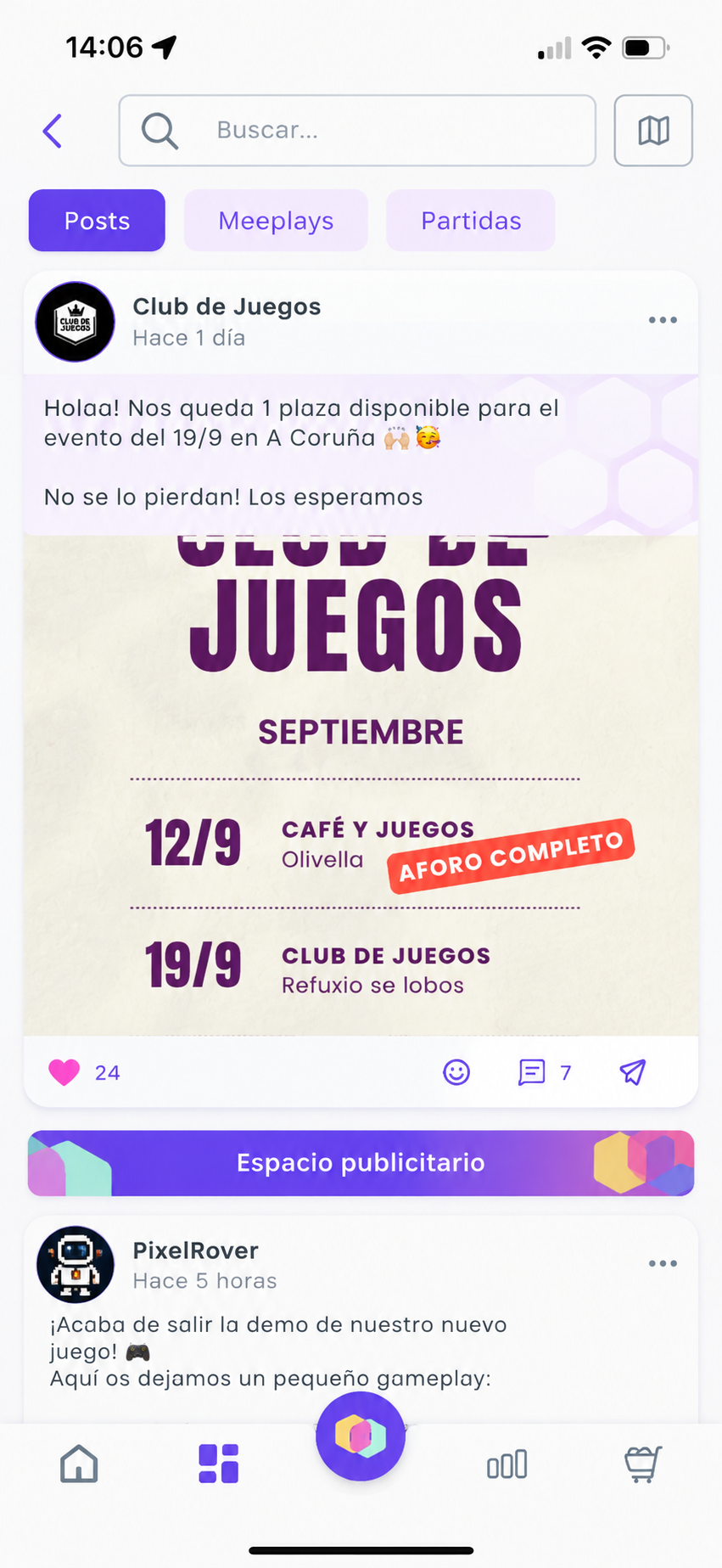 Screenshot: feed ad item