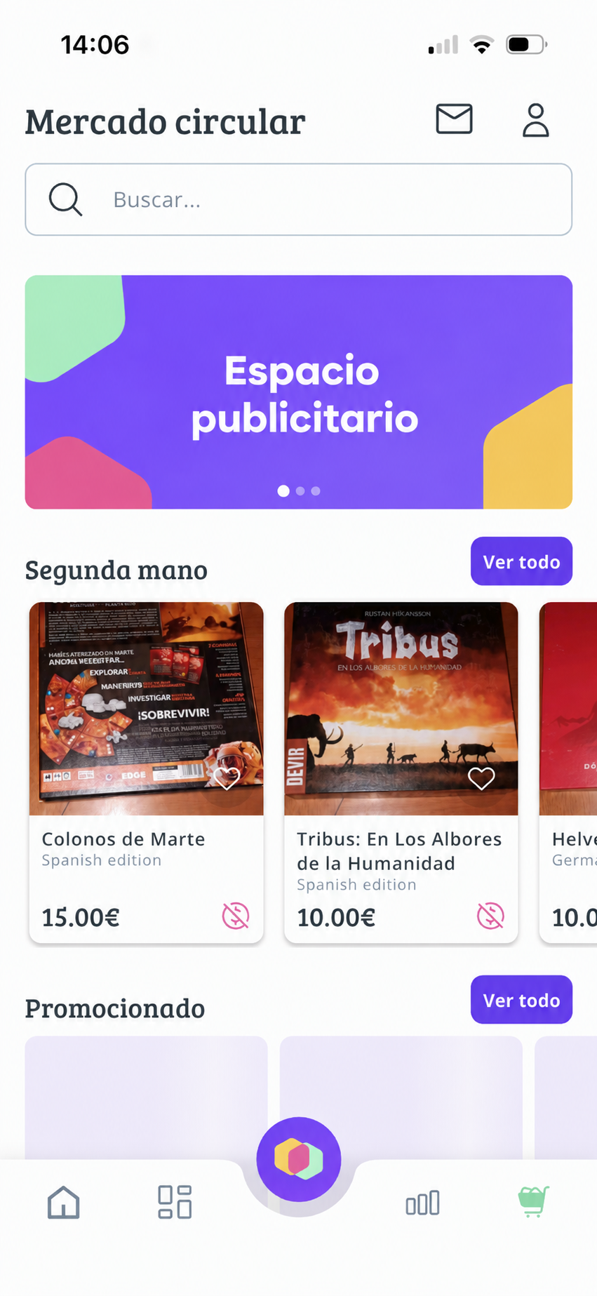 Screenshot: Market banner