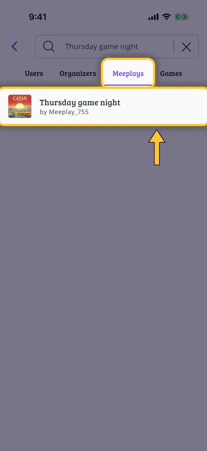 How to find a specific game or Meeplay