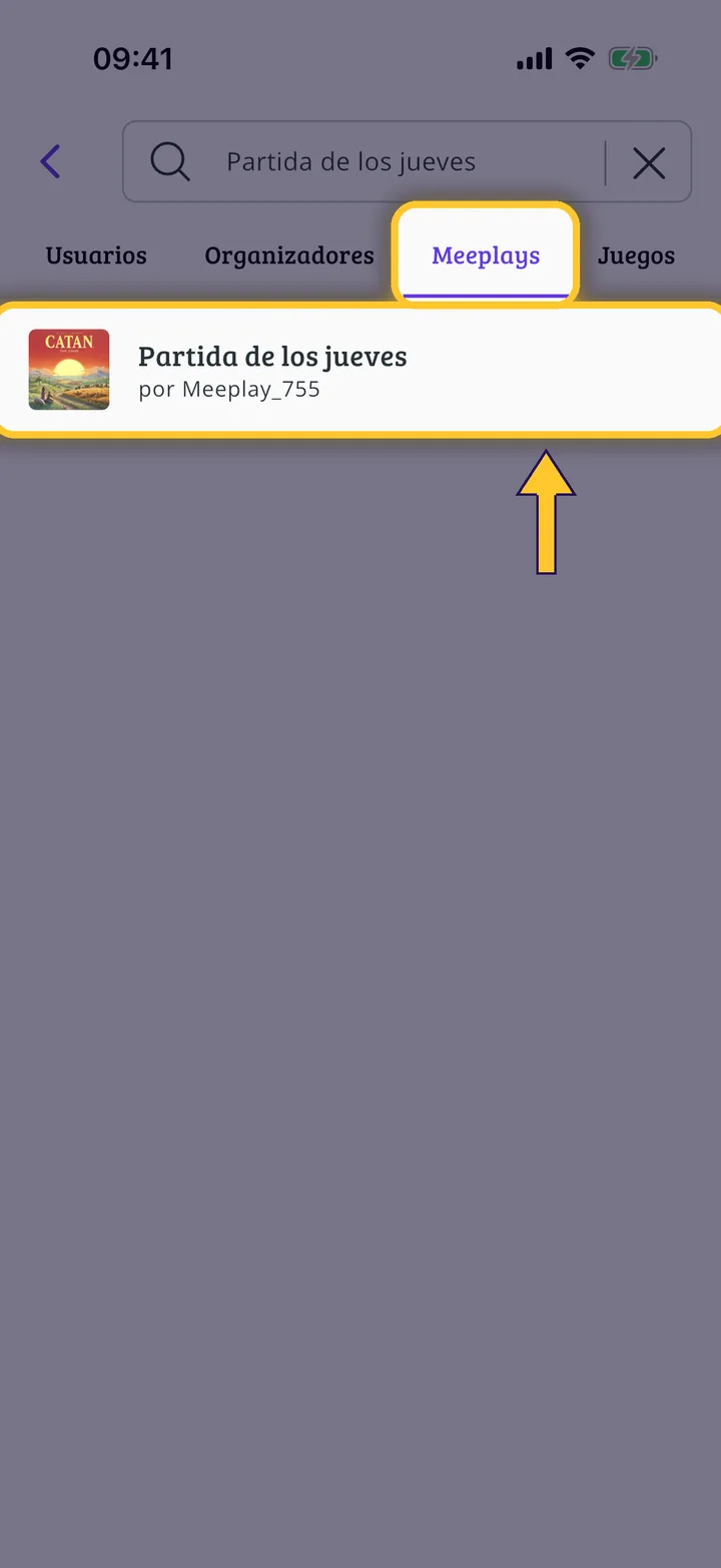 Cómo buscar un juego o Meeplay concreto