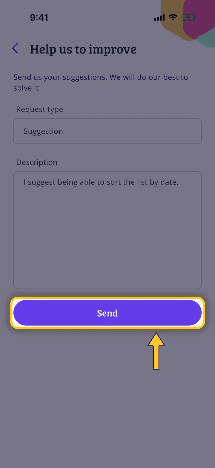 How to send a suggestion or report a bug