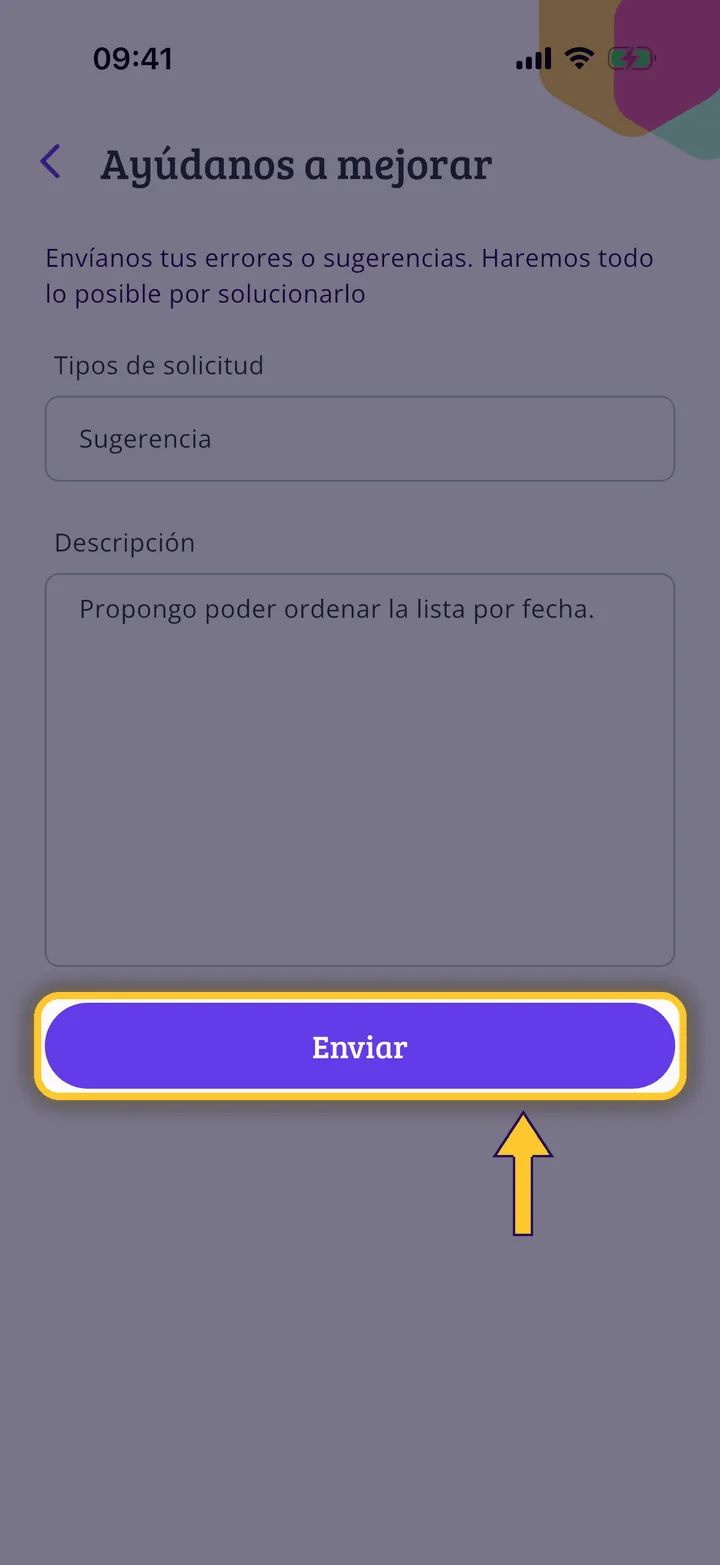 Cómo enviar una sugerencia o avisar de un error