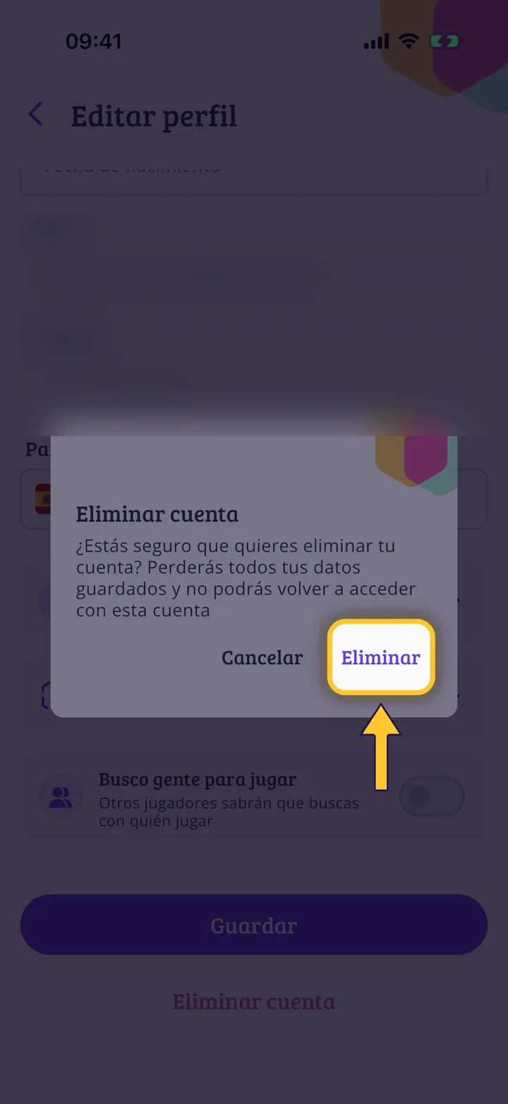 Cómo eliminar tu cuenta de Meeplay