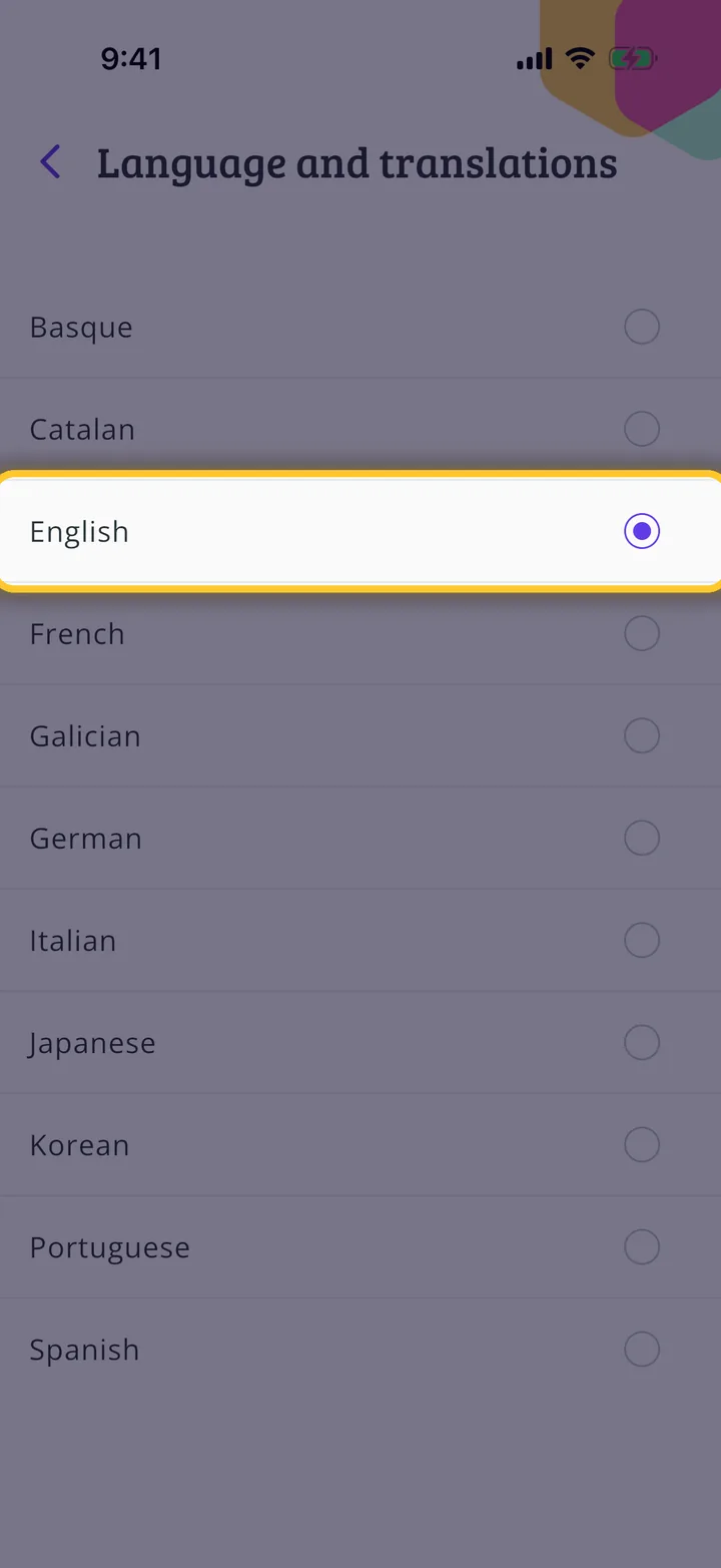 How to change the app language
