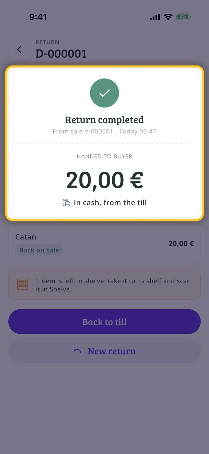 How to process a flea market return
