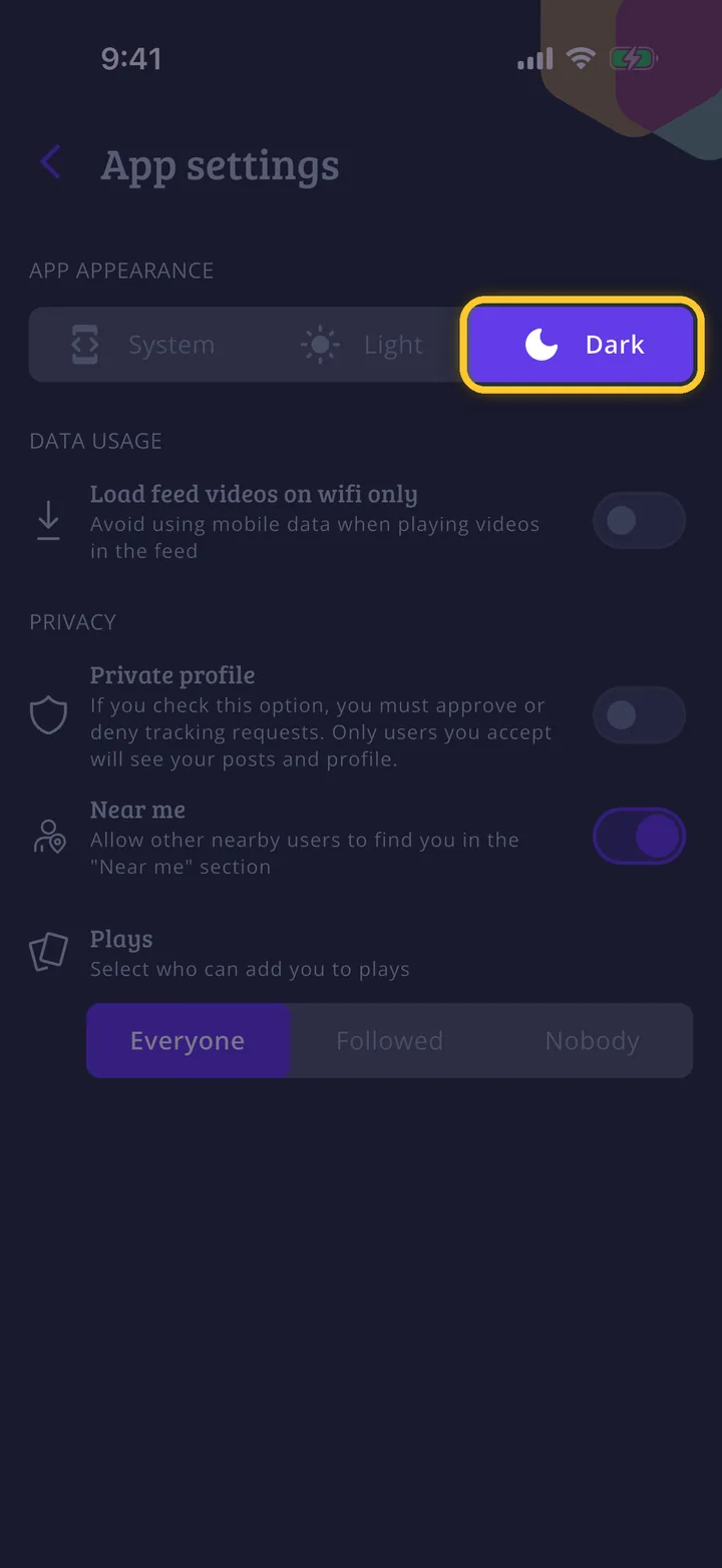 How to turn on dark mode
